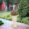 Decorative Hand Painted Antique White Garden Planter Pot With Drainage