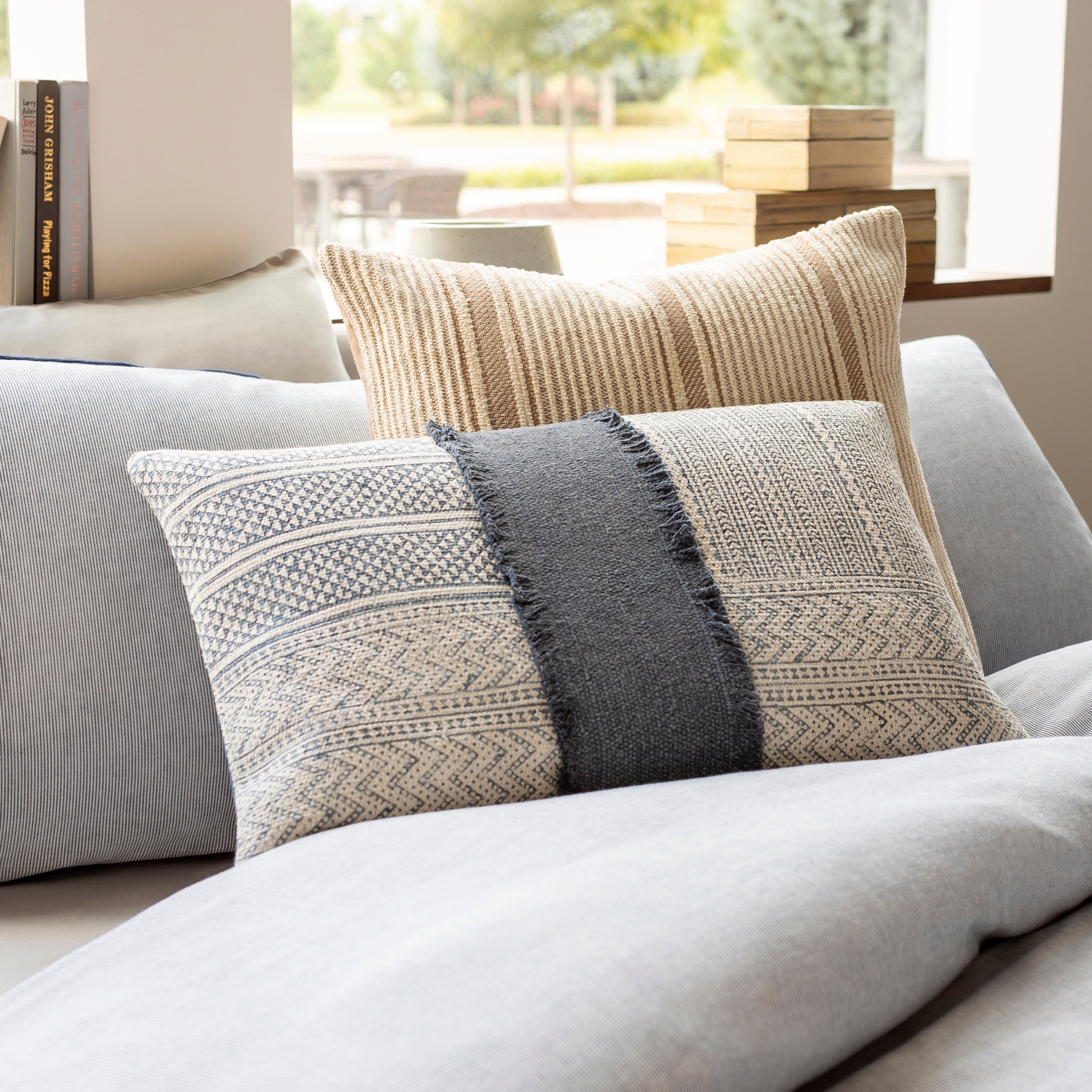 Decorative Hilton Feather Down Polyester Filled Throw Pillow 22 X 14