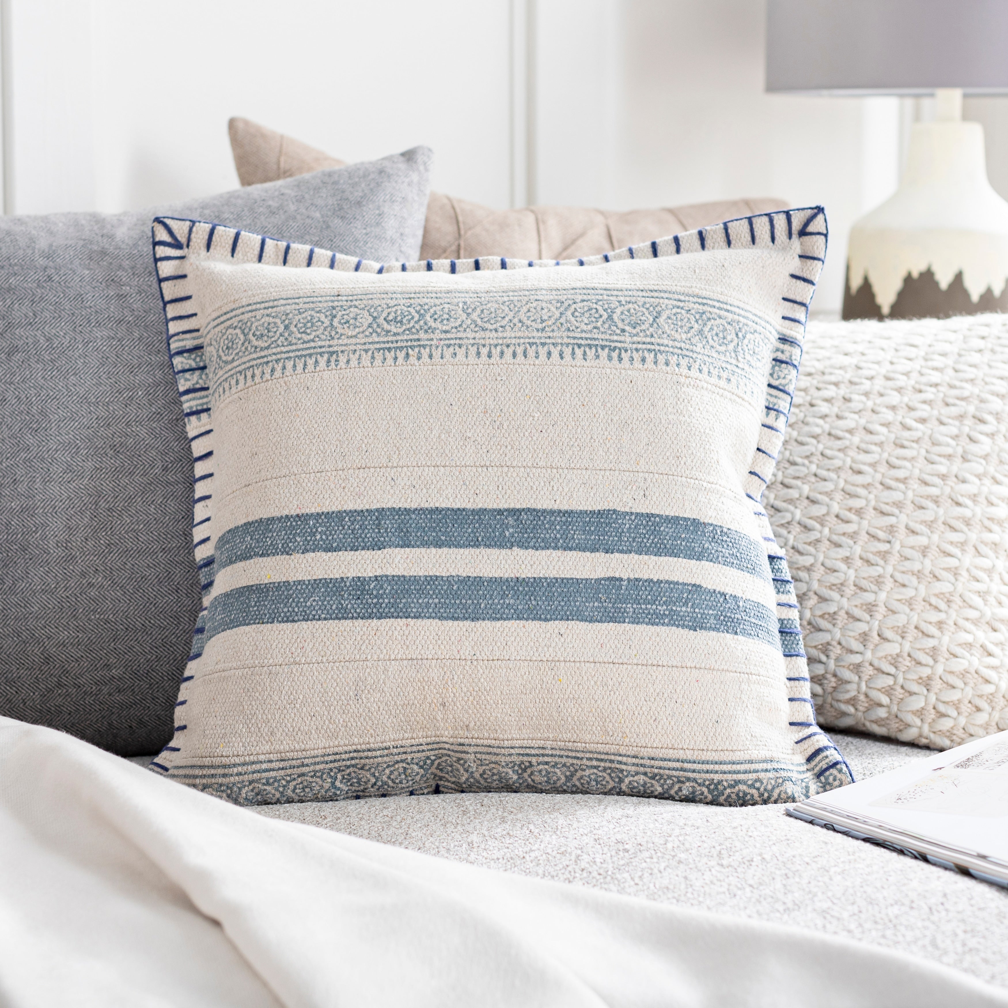 Decorative Horace 20 Inch Feather Down Polyester Filled Throw Pillow