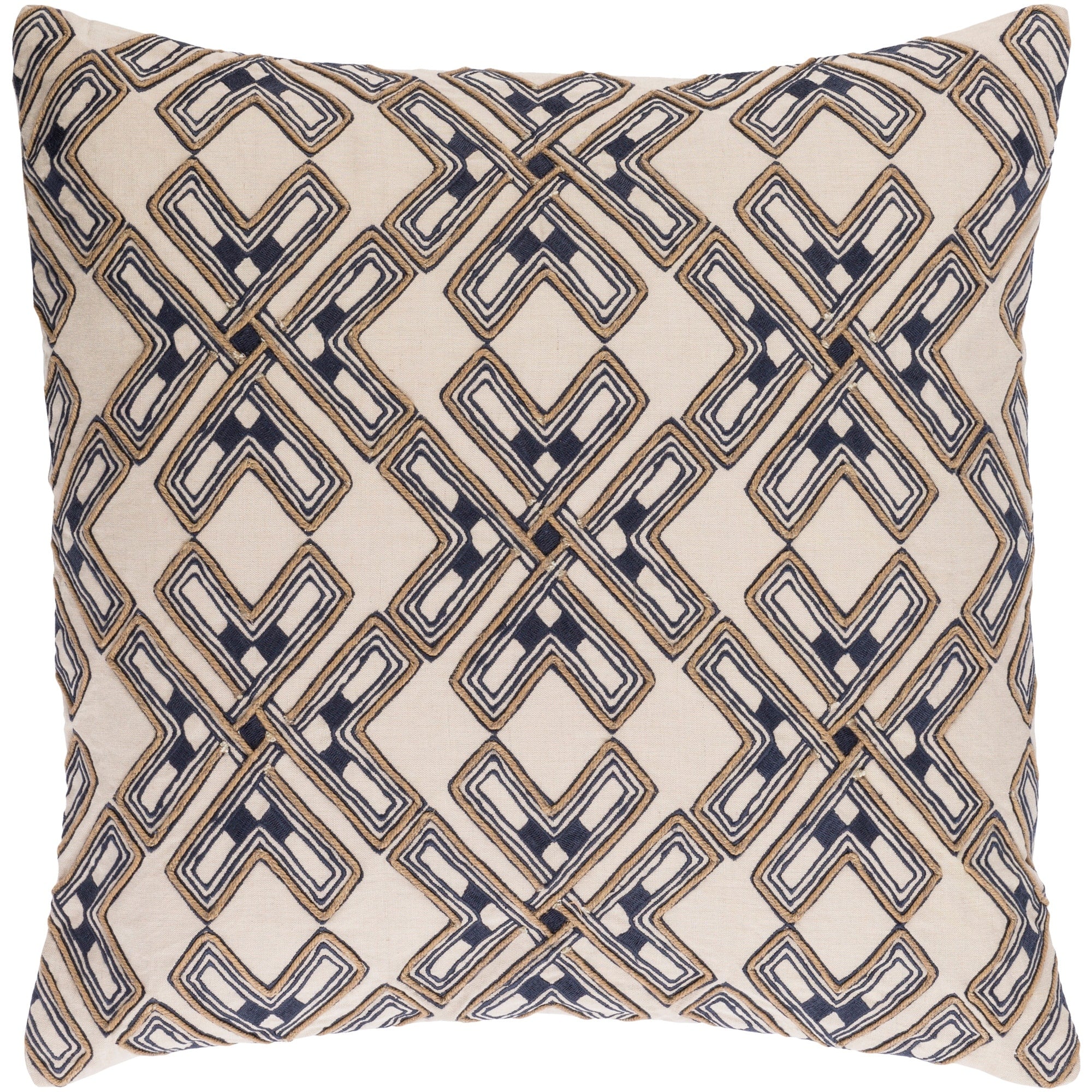 Decorative Lauren Cream 18 Inch Throw Pillow Cover