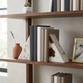 Decorative Leather Cow Print Bookends Set Of 2 7 Ivory White 7.0