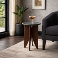 Decorative Marble Top Curved Metal Side End Table 24 23.5