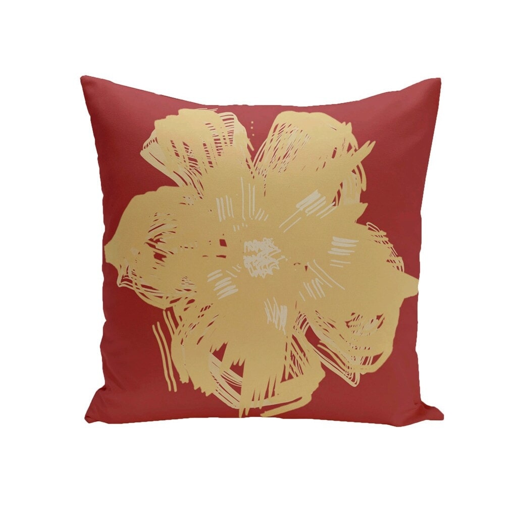Decorative Outdoor Abstract Floral Print 20 Inch Pillow