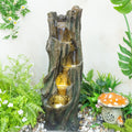 Decorative Outdoor Waterfall Fountain With Led Lights Garden And Patio Water Feature 13.4