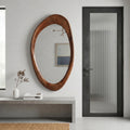 Decorative Oval Wooden Wall Mirror 62.5