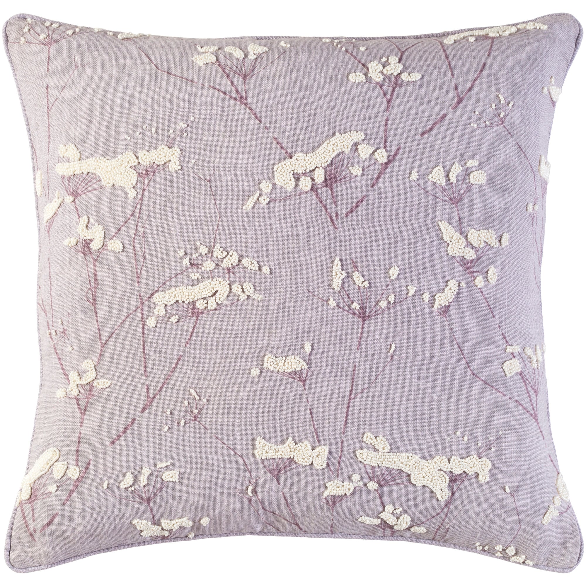 Decorative Pipa Purple 22 Inch Throw Pillow Cover