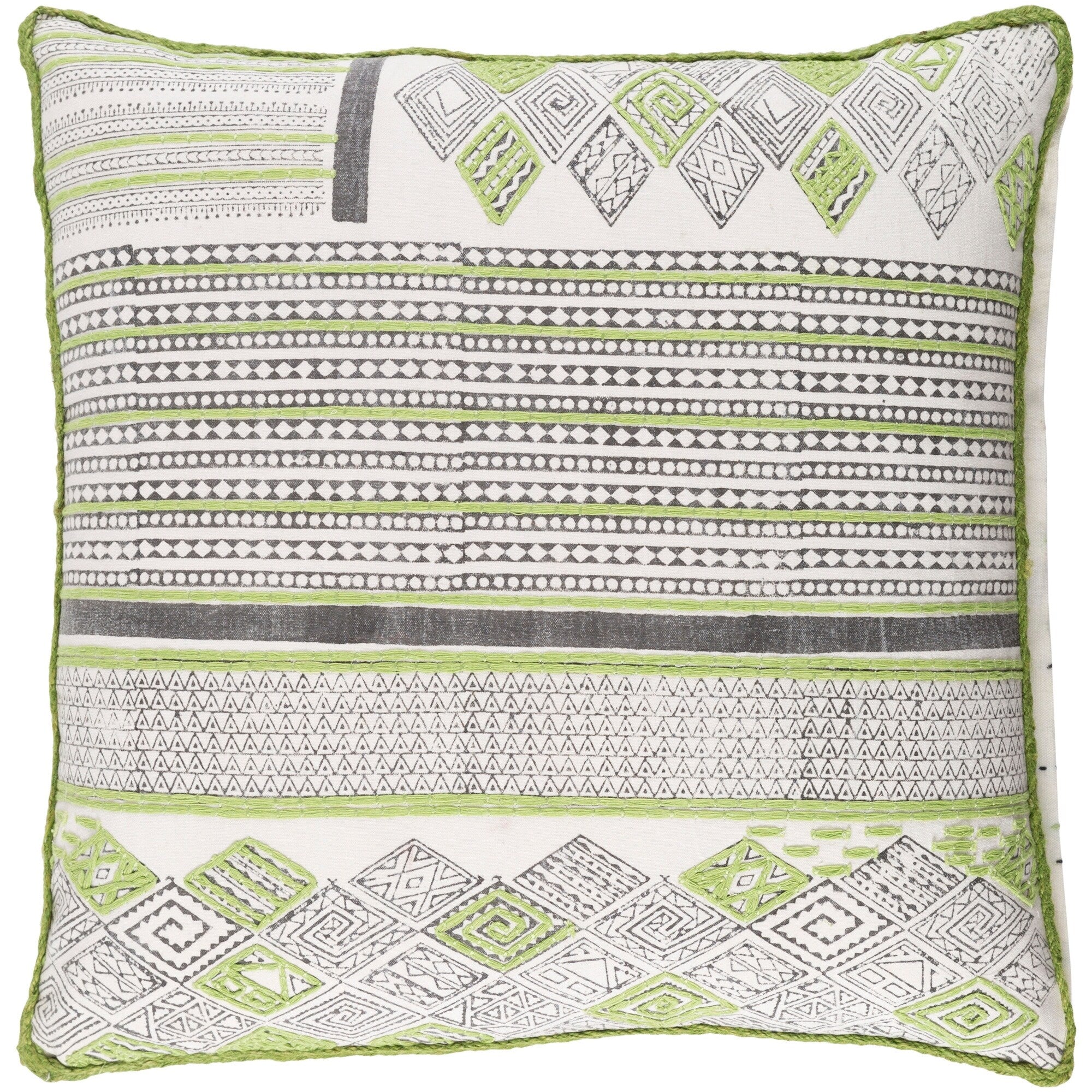 Decorative Prance Lime Throw Pillow Cover 22 X 22