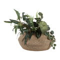 Decorative Round Woven Basket With Handles 15.75