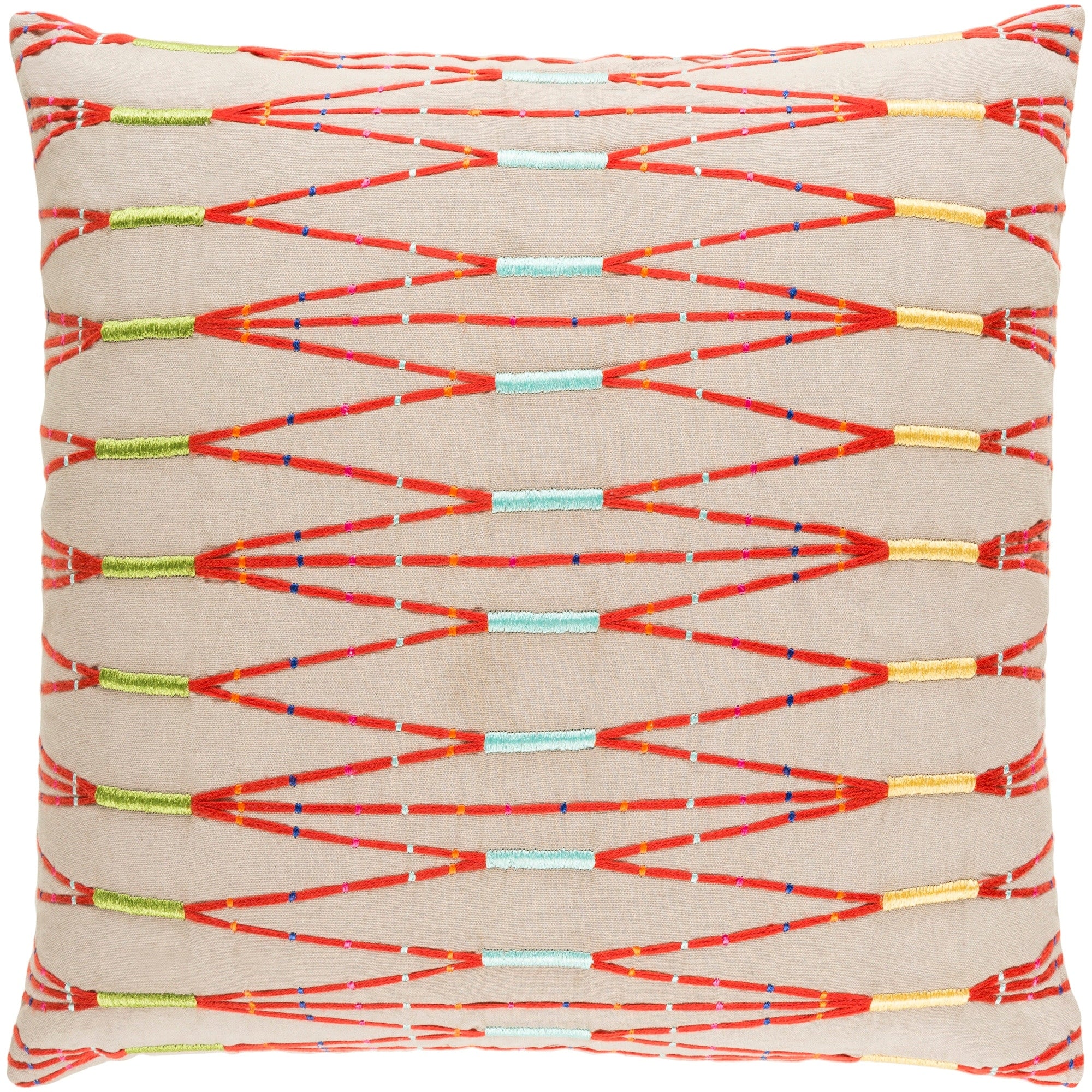 Decorative Sarreguemines Beige 18 Inch Throw Pillow Cover