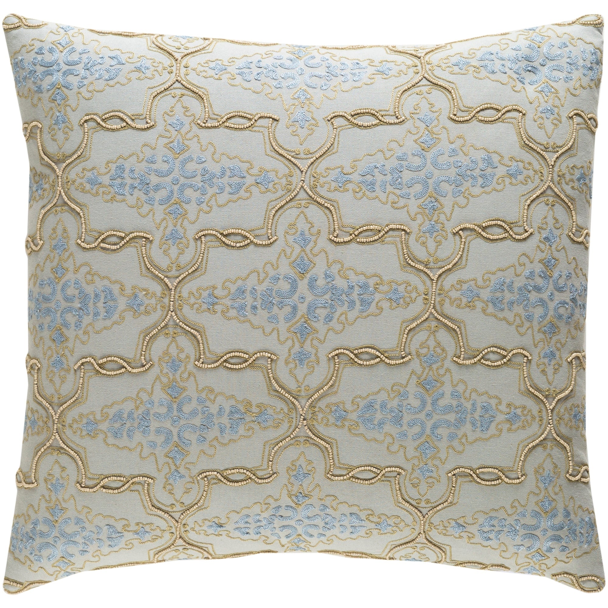 Decorative Savusavu Light Grey 20 Inch Throw Pillow Cover