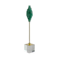 Decorative Sculpture Clear Base Green Marble Floating Jewel 19 Inch