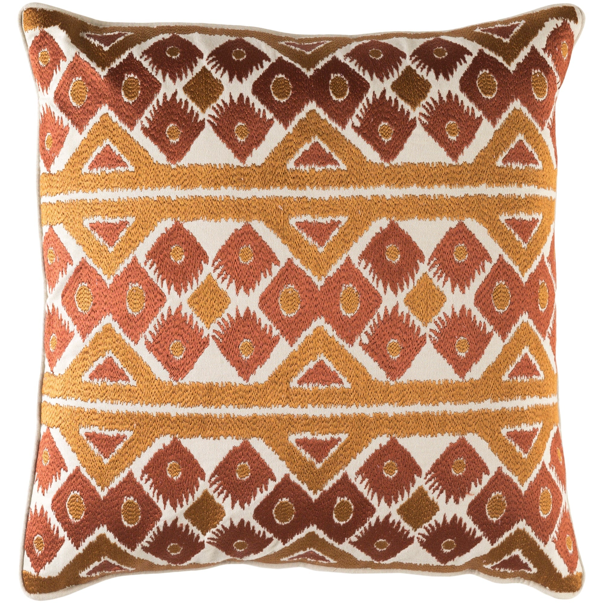 Decorative Sigatoka Brown 20 Inch Throw Pillow Cover