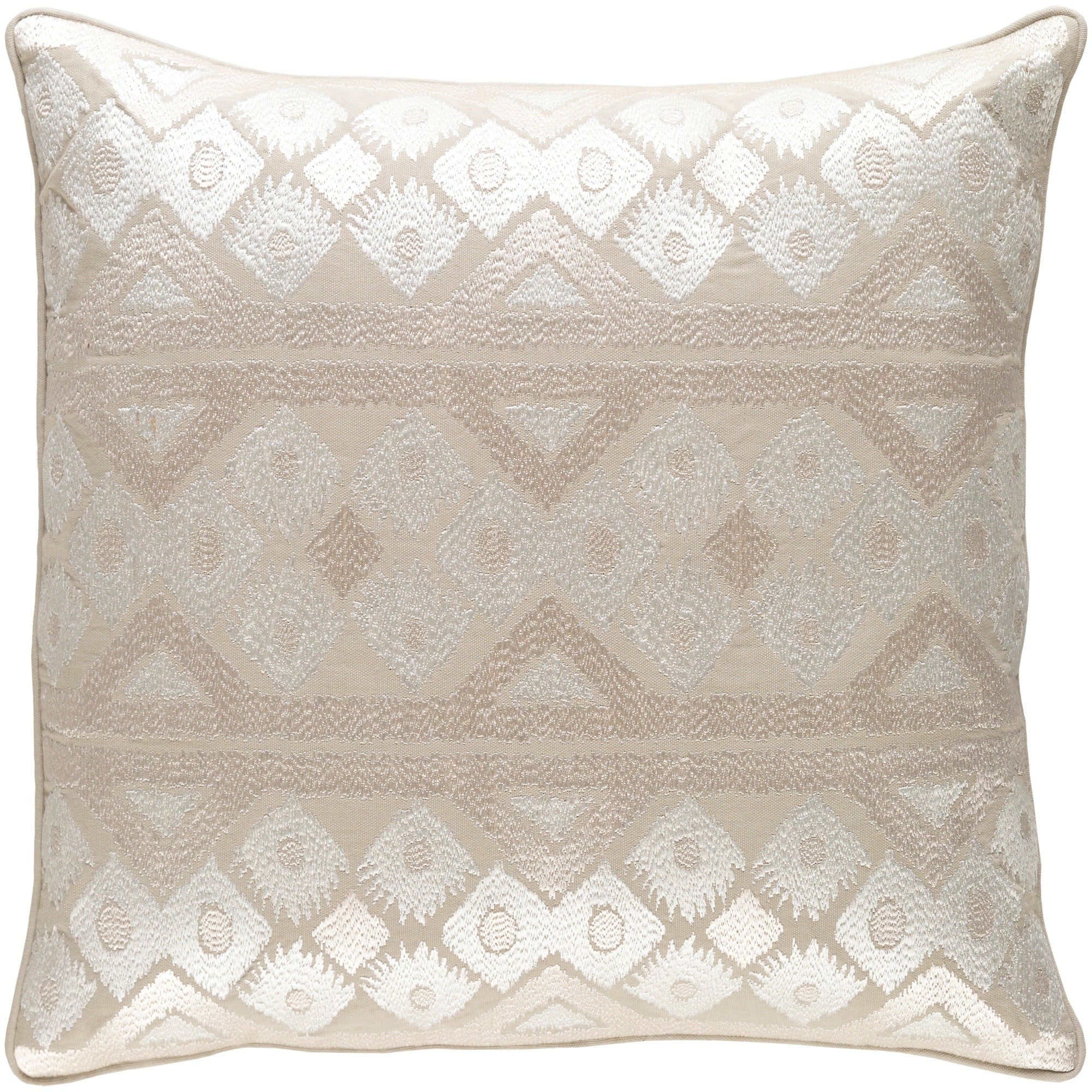 Decorative Sigatoka Khaki 22 Inch Throw Pillow Cover