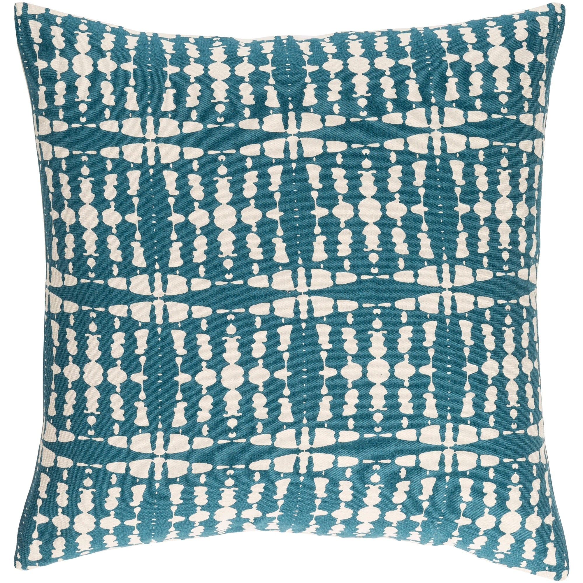 Decorative Staveley Teal Blue 20 Inch Throw Pillow Cover