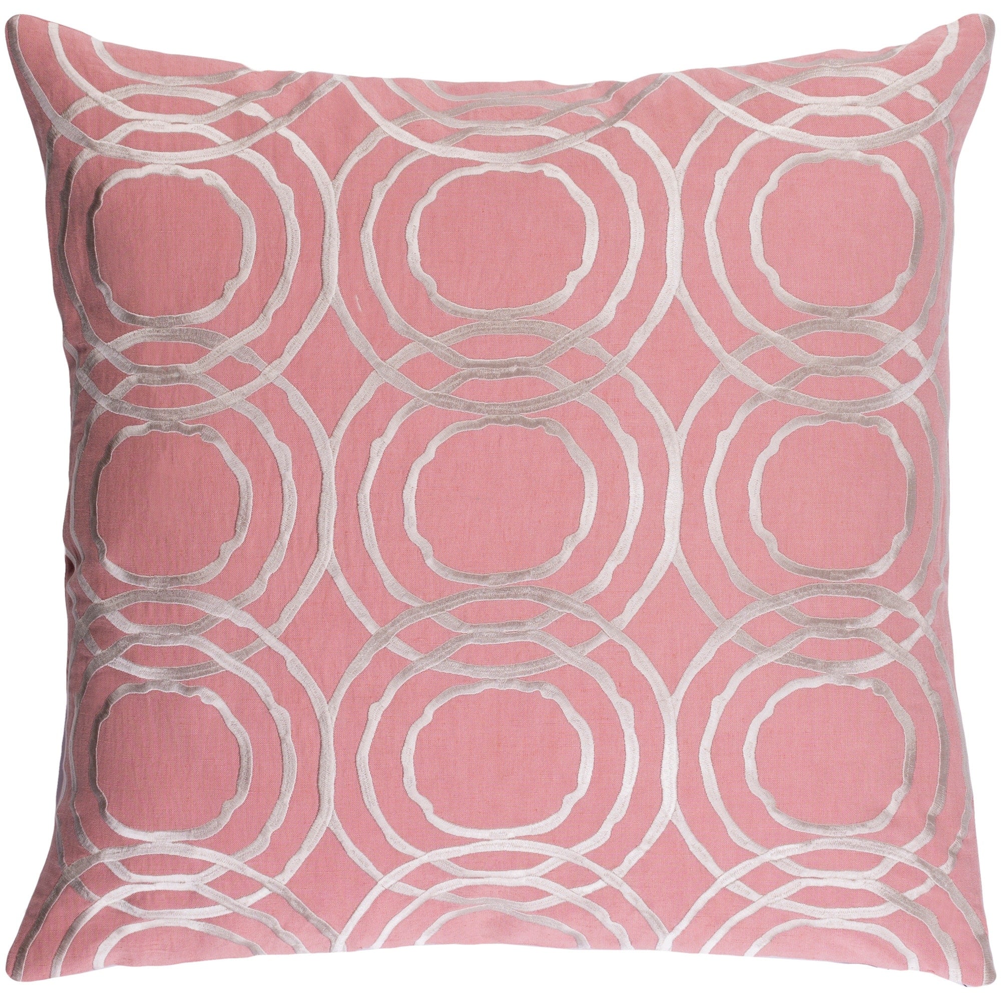 Decorative Steyning Light Pink 20 Inch Throw Pillow Cover