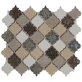 Decorative Stone Accent 2 Inch Baroque Mosaic Tile In Blanc Et Beige 12.75X12