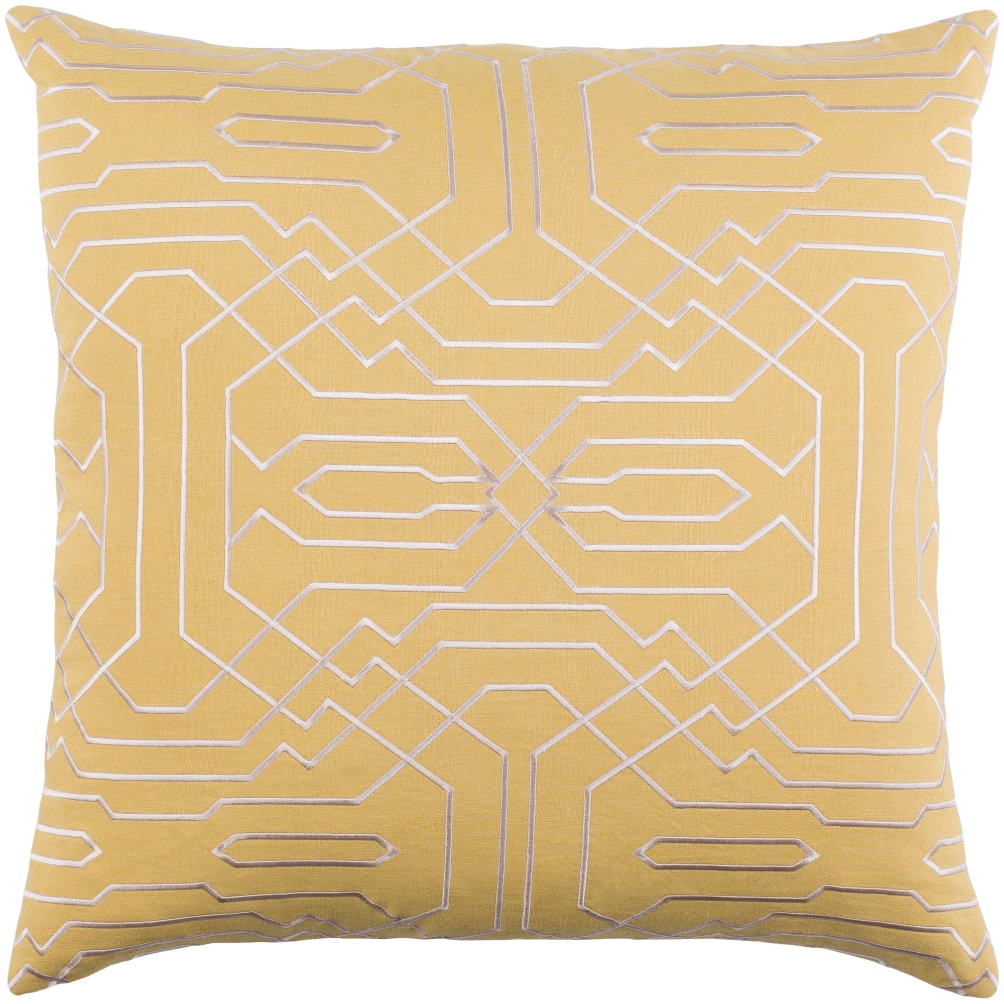 Decorative Stone Yellow 22 Inch Throw Pillow Cover