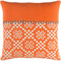 Decorative Turner Orange 22 Inch Throw Pillow Cover