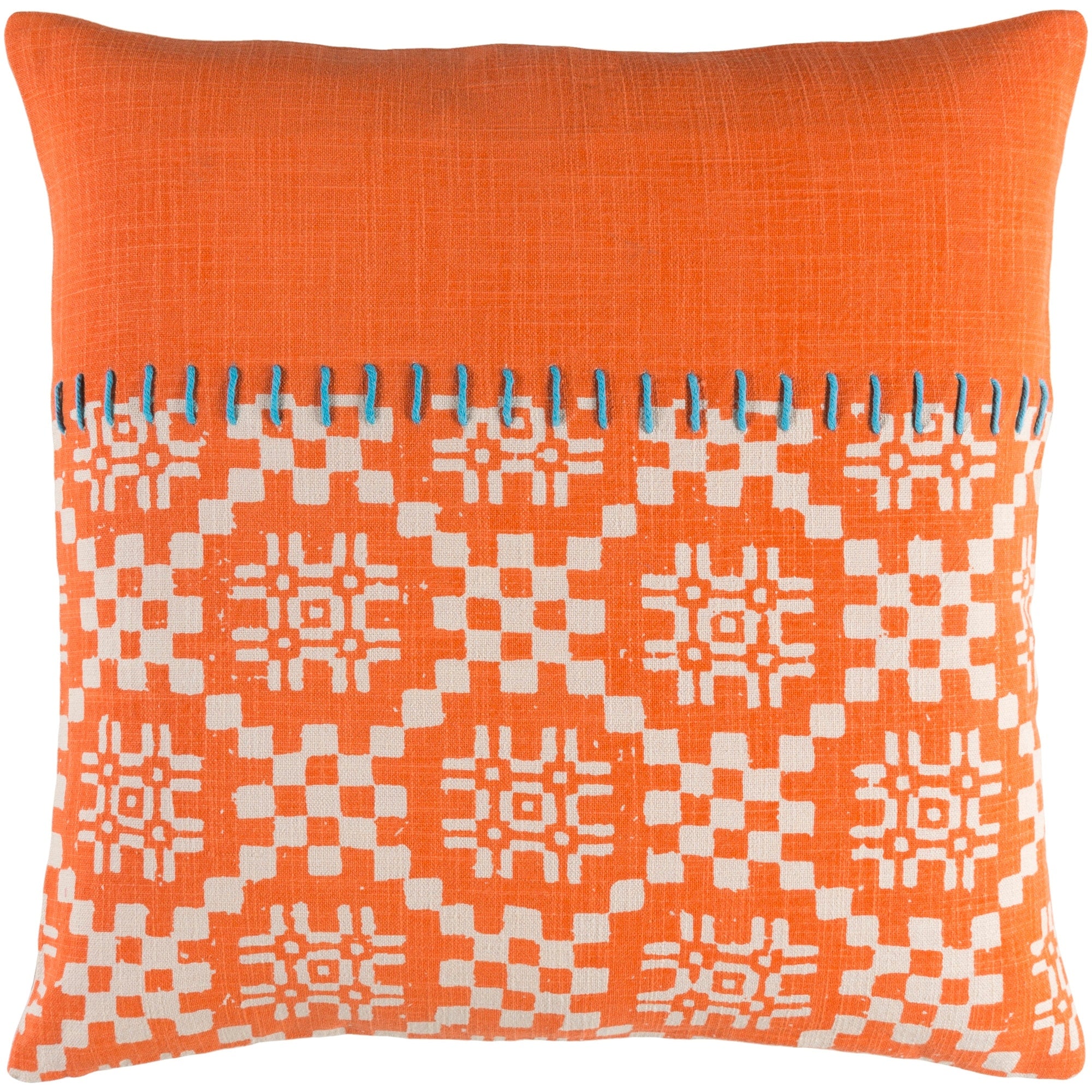 Decorative Turner Orange 22 Inch Throw Pillow Cover