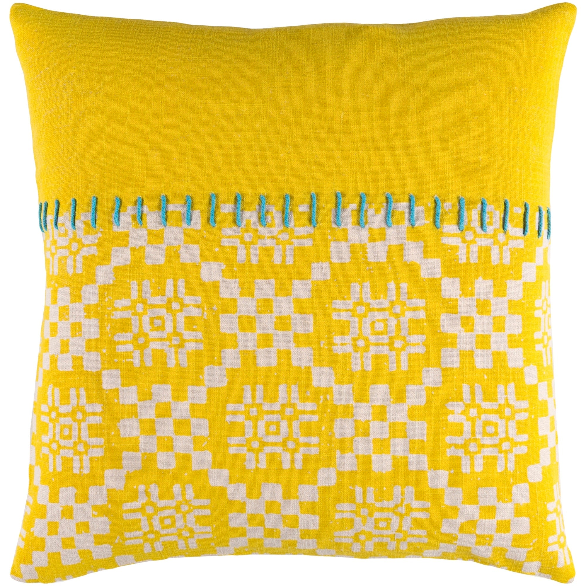 Decorative Turner Yellow 20 Inch Throw Pillow Cover