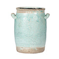 Decorative Vase With Crackle Glaze 8 Inch Aqua Turquoise Ceramic
