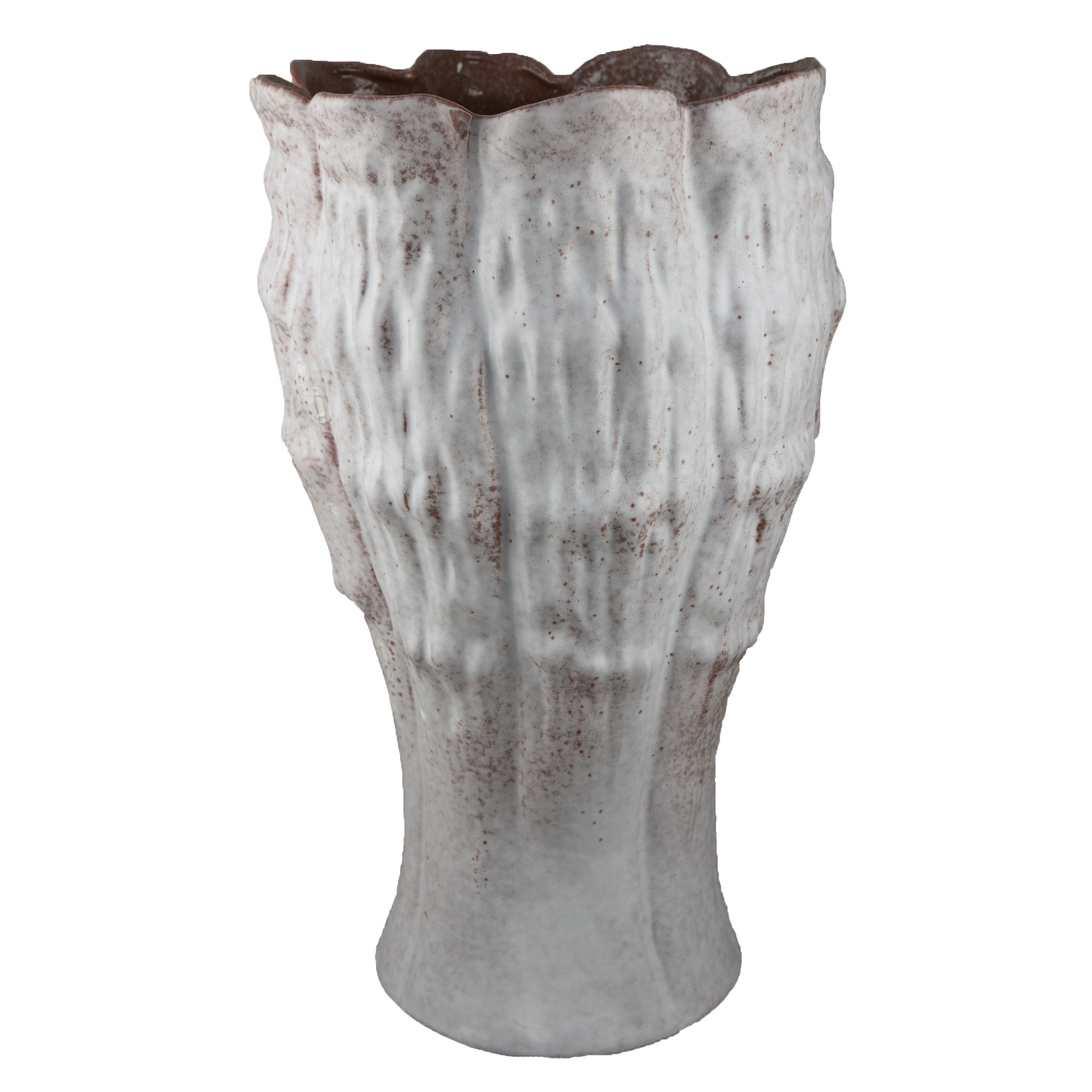 Decorative Vase Gray Ceramic Rustic Weathered Finish 23 Inch Tall