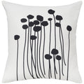 Decorative White Carlie Floral 22 Inch Feather Down Fill Throw Pillow