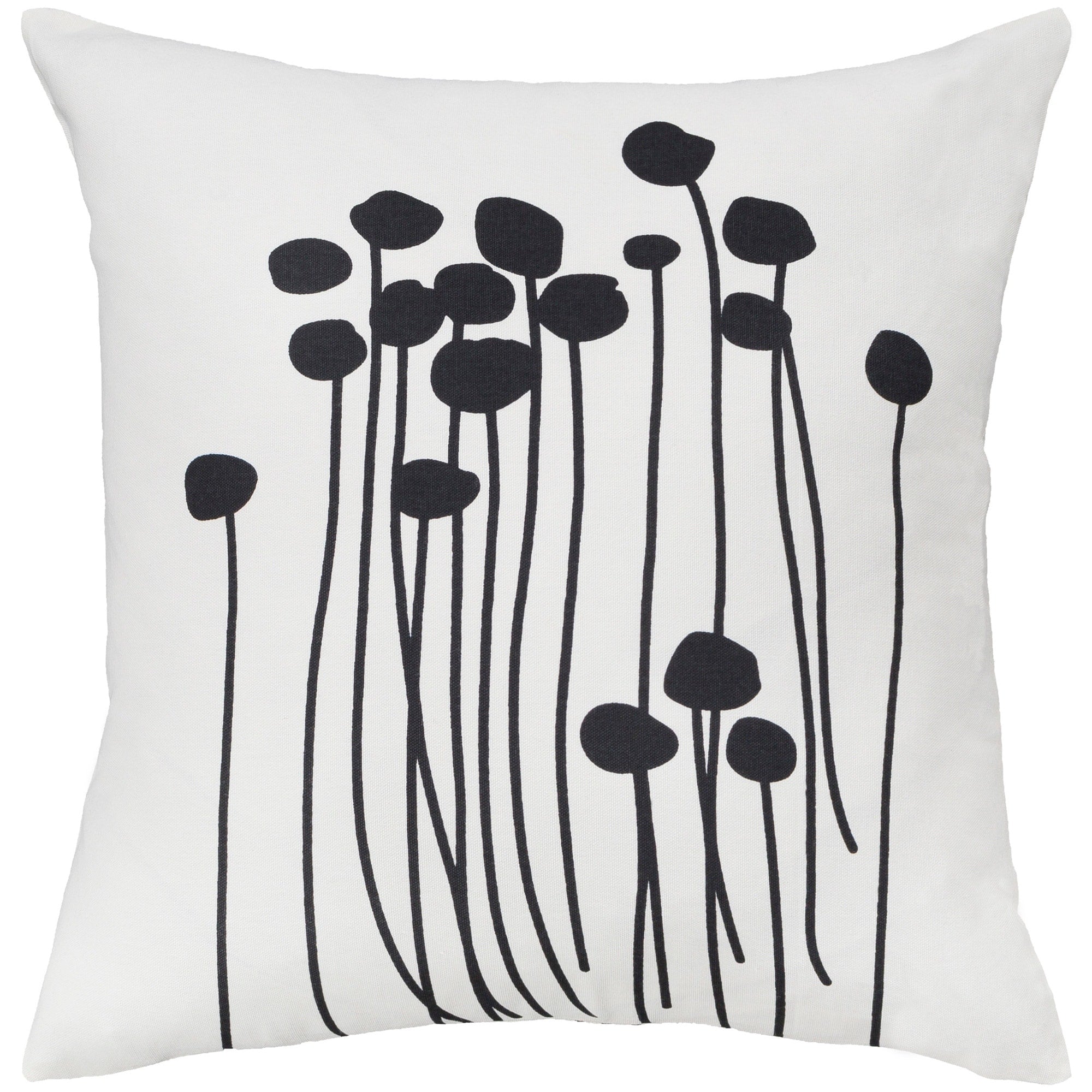 Decorative White Carlie Floral 22 Inch Feather Down Fill Throw Pillow