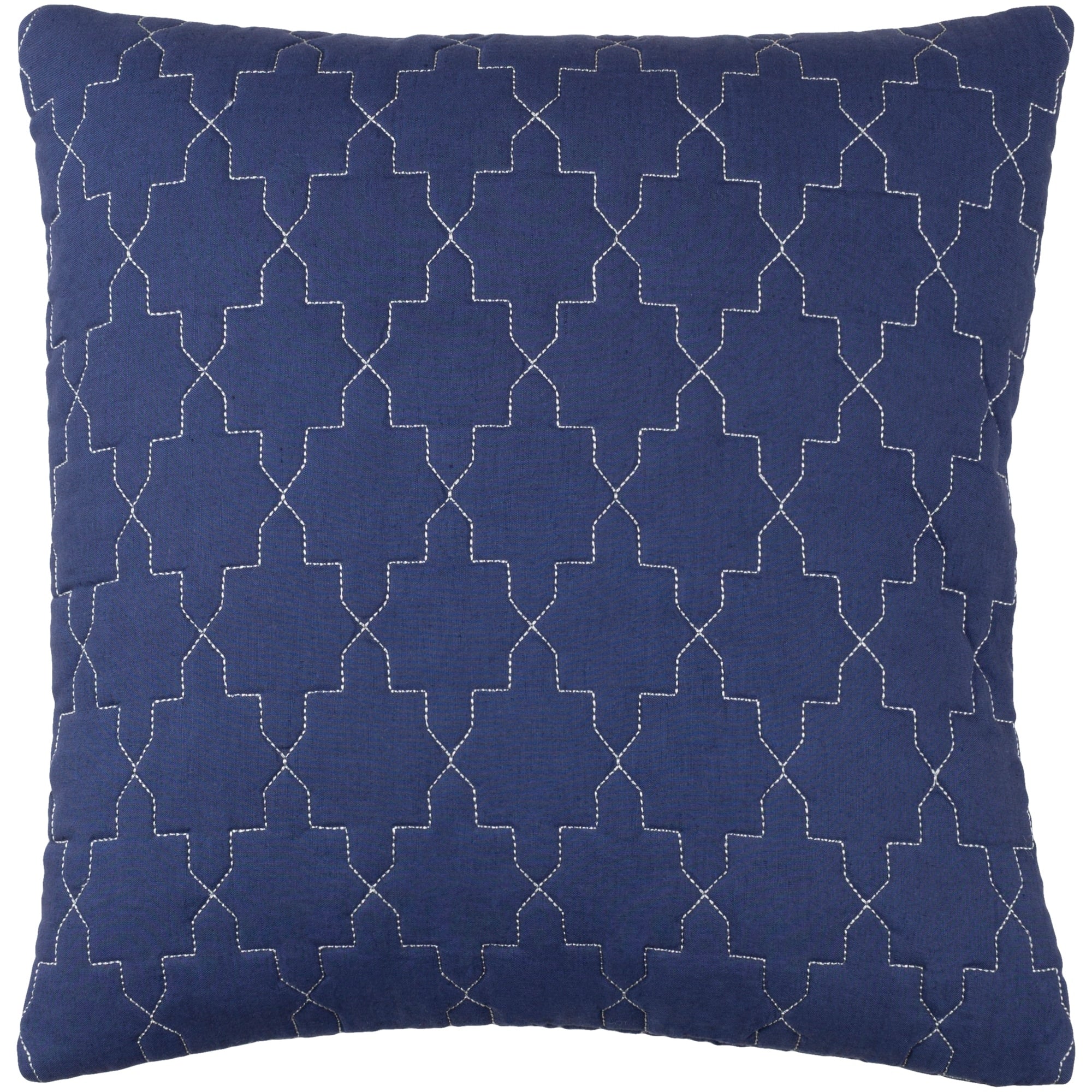 Decorative Wigan Navy 20 Inch Throw Pillow Cover