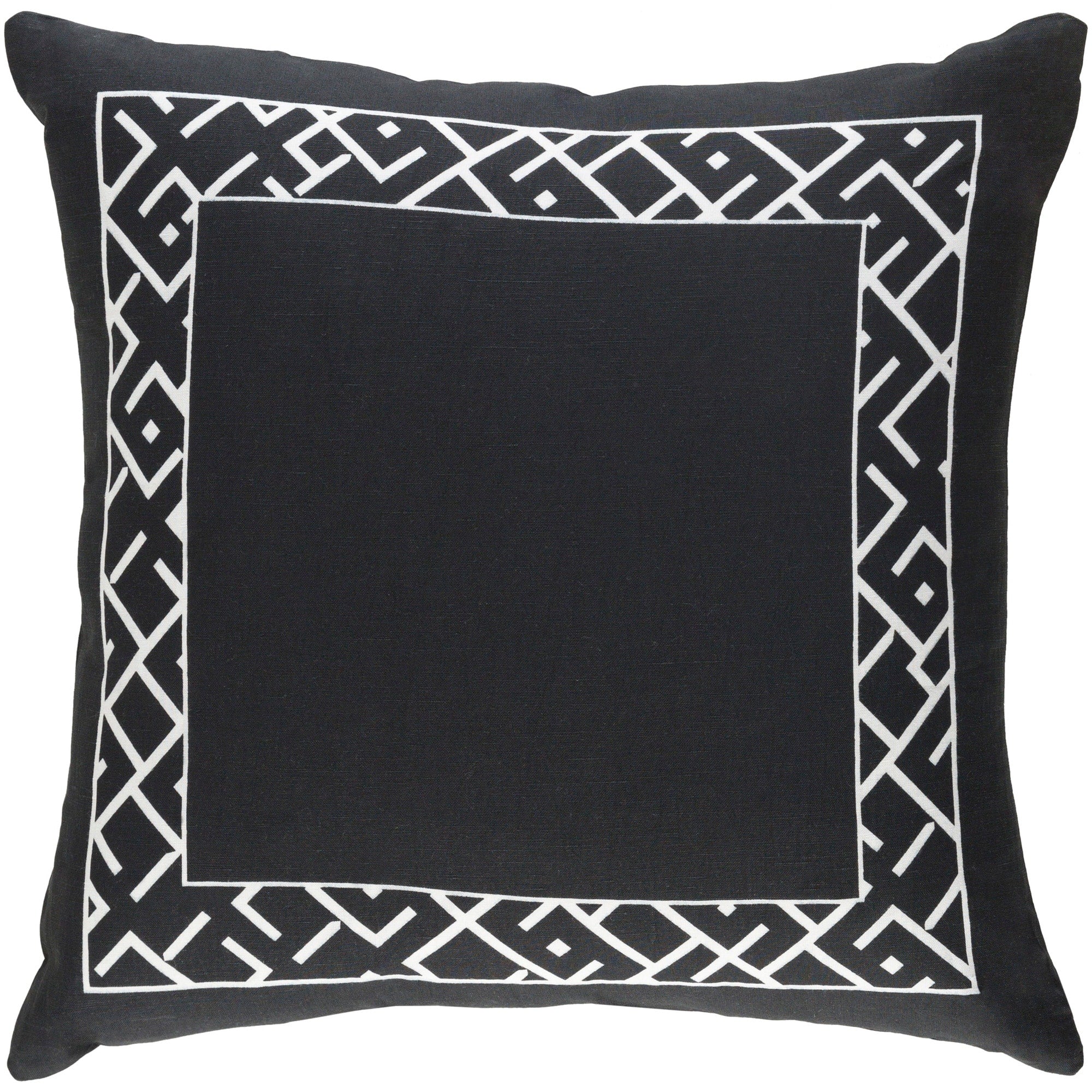 Decorative Yonge Black 18 Inch Throw Pillow Cover
