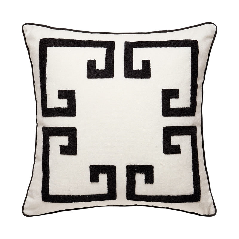 Dee Ocleppo Greek Key Embroidered Square Pillow