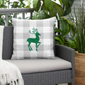 Deer Buffalo Plaid Indoor Outdoor Pillow 18 In X 18 In