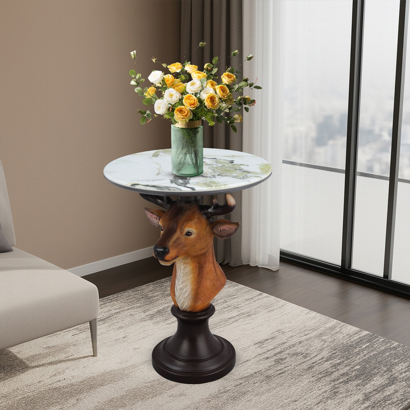 Deer Head Accent Table Animal Statue End Tables 8 X 10
