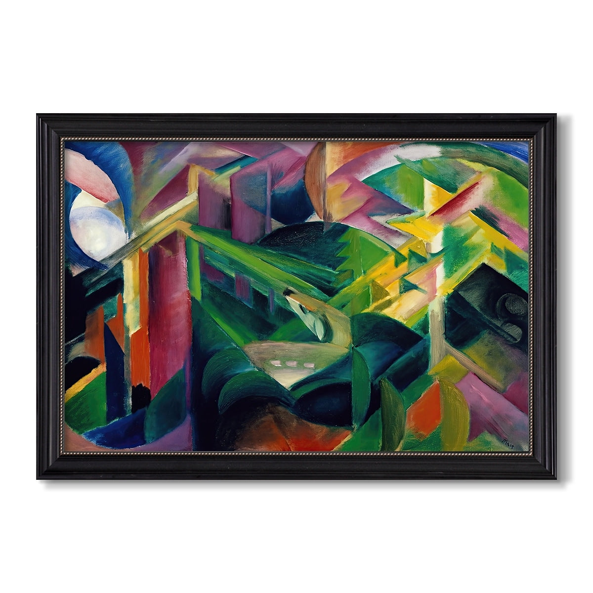 Deer In A Monastery Garden 1912 Franz Marc Custom Framed Canvas