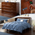Queen Size Antique Walnut Chest Fold Out Bed With Charging Station
