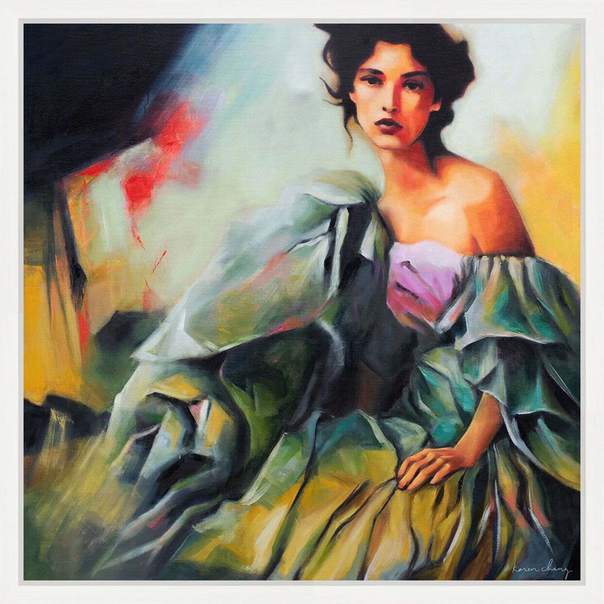 Defiant By Karen Chang Framed Canvas Wall Art Print