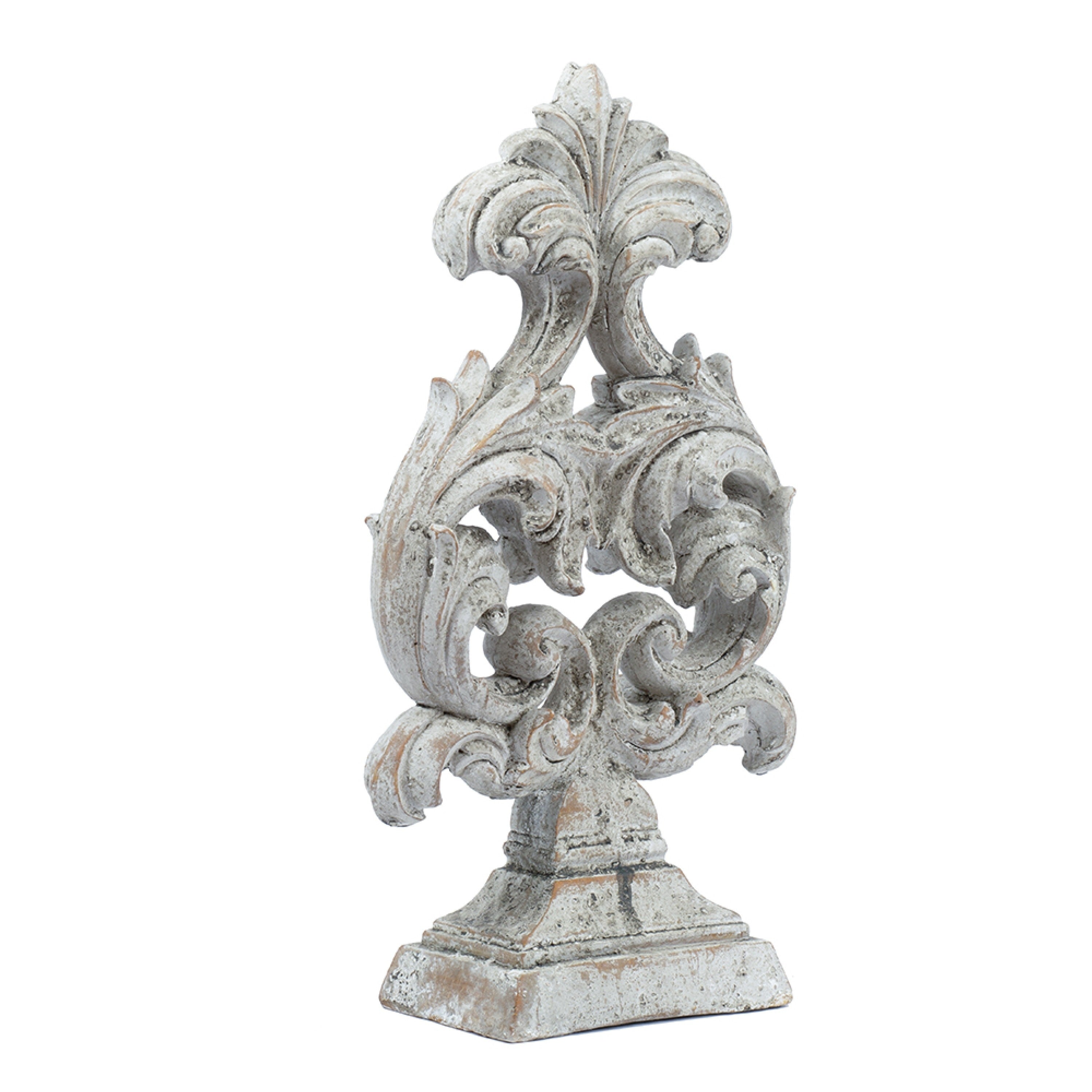 Deki Sculptural Tabletop Decor Baroque Inspired Crested Arrow Gray