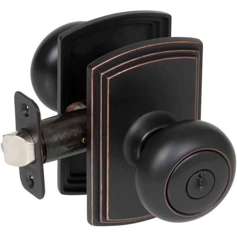 Delaney Bp 100T Sn Santo Single Cylinder Keyed Entry Door Knob Set From The Ital