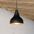 Delano 1 Light Bronze Gold Farmhouse Outdoor Barn Dome Pendant 11 In W X 13 In H X 11 In D
