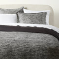 Delano Black and White Linen and Cotton King Shams Set of 2