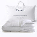 New Zealand Wool Quilted 3In1 Adjustable Pillow Organic Cotton Cover Baffle Box Construction Sleep Pillow White