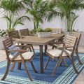 Della Outdoor 7 Piece Acacia Wood Dining Set By Christopher Knight Home