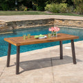 Della Outdoor Acacia Wood Rectangle Dining Table By Christopher Knight Home
