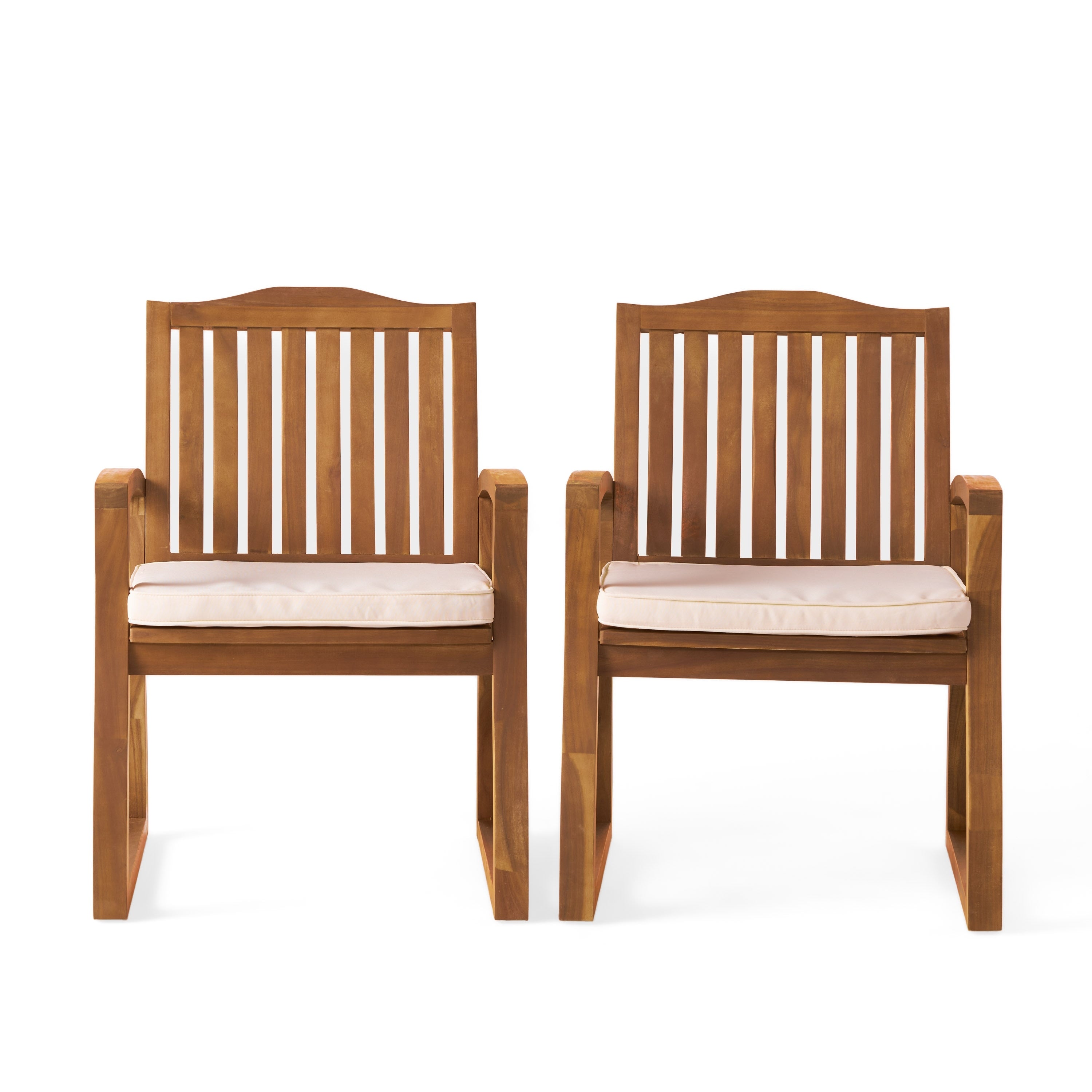 Della Outdoor Acacia Wood Dining Chairs Set Of 2 By Christopher Knight Home