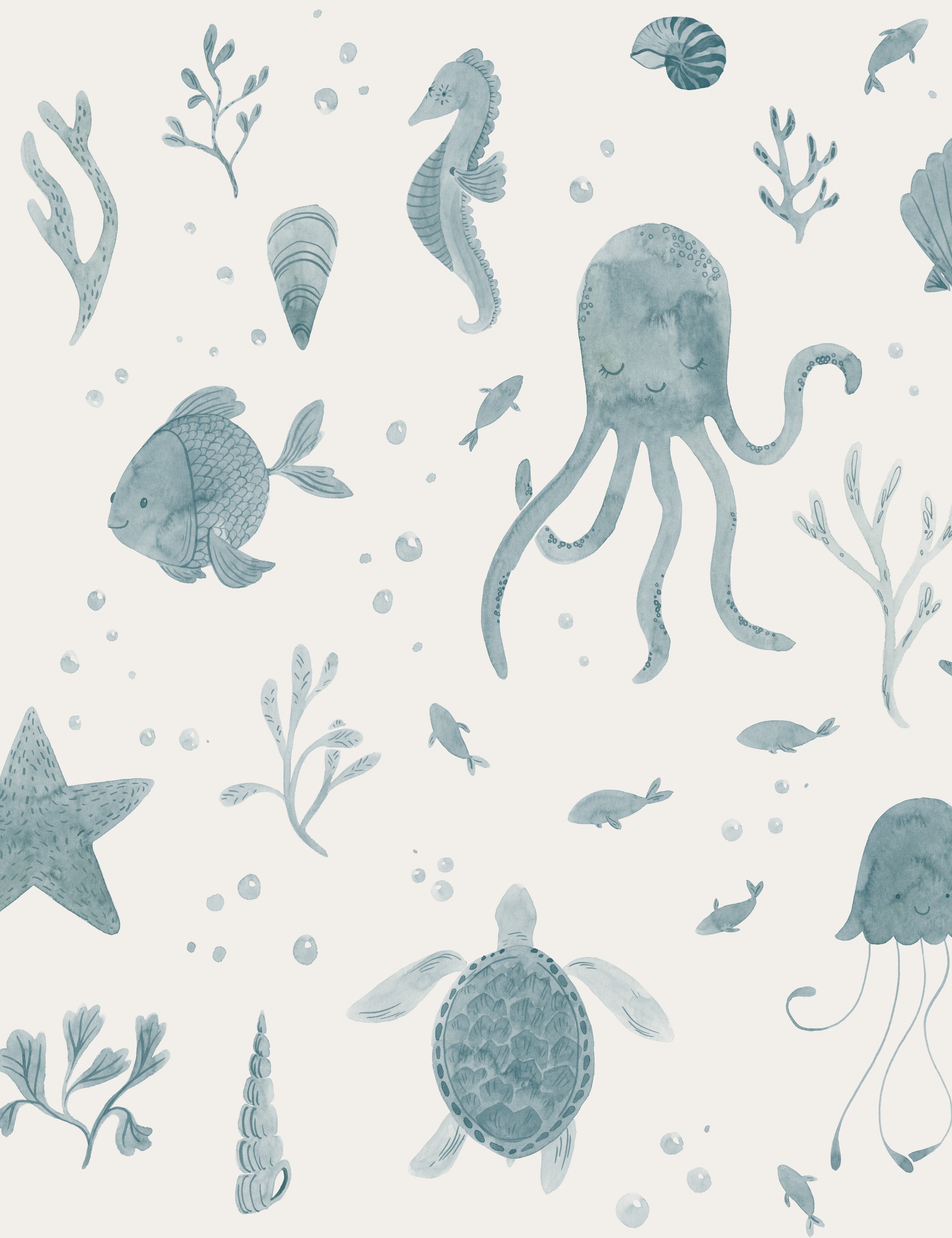 Scalamandre Della Wallpaper Swatch by Sandberg, Ocean Blue