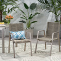 Deloris Outdoor Modern Aluminum Dining Chair With Rope Seat Set Of 2 By Christopher Knight Home