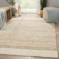 Delphin Natural Bordered White Tan Area Rug 8 X 10 710 X910