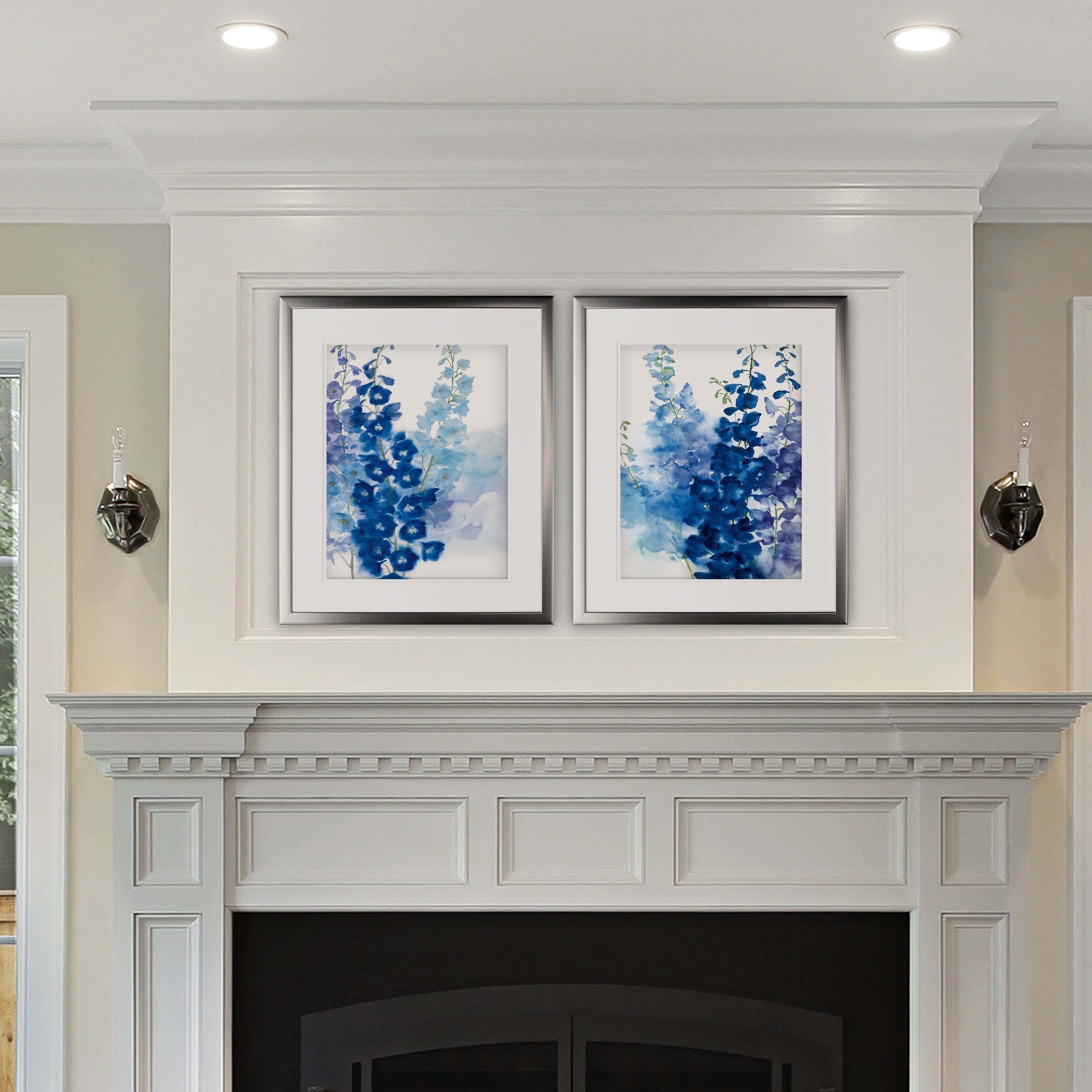 Delphinium 2 Piece Set Silver Frame