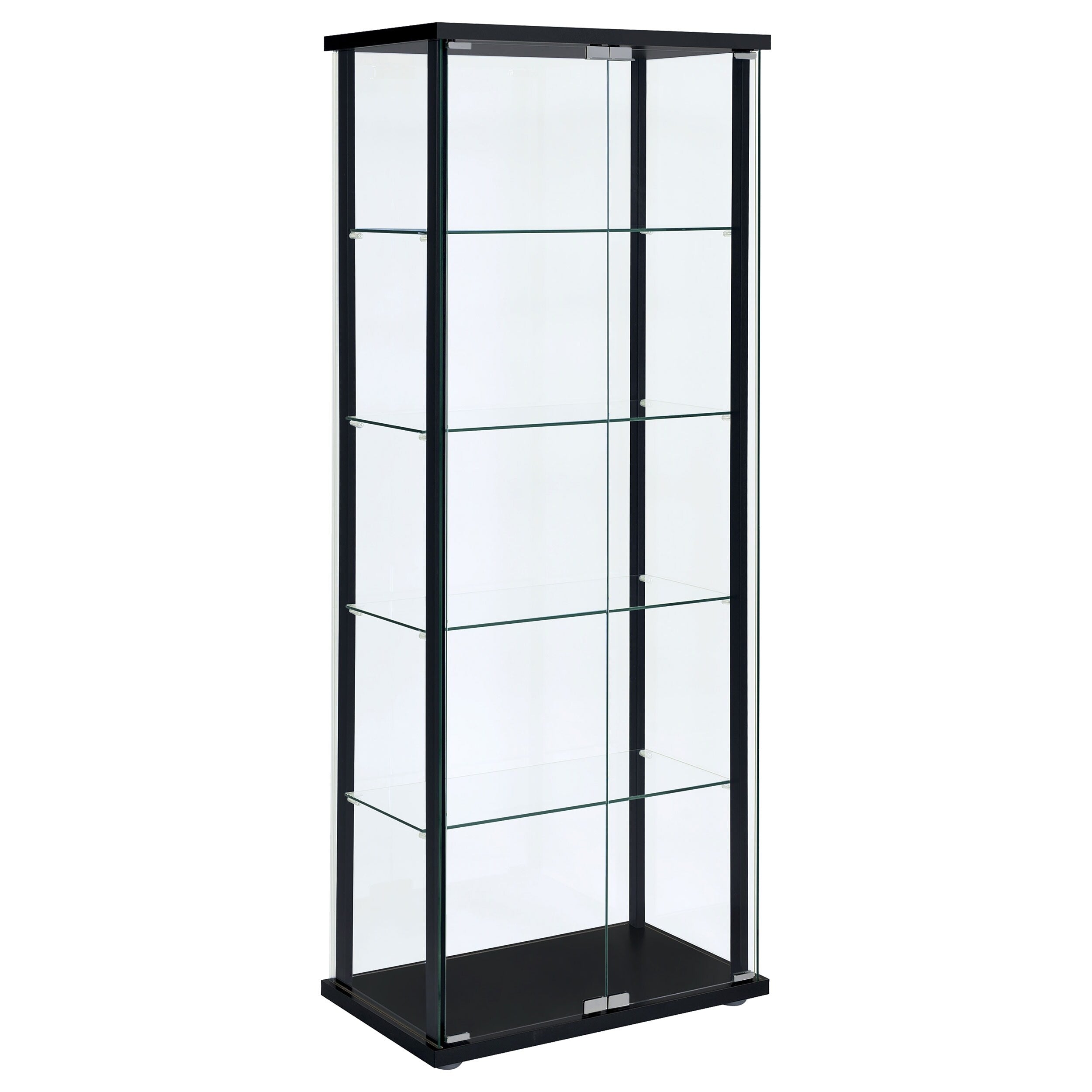 Delphinium 4 Shelf Clear Glass Curio Display Cabinet