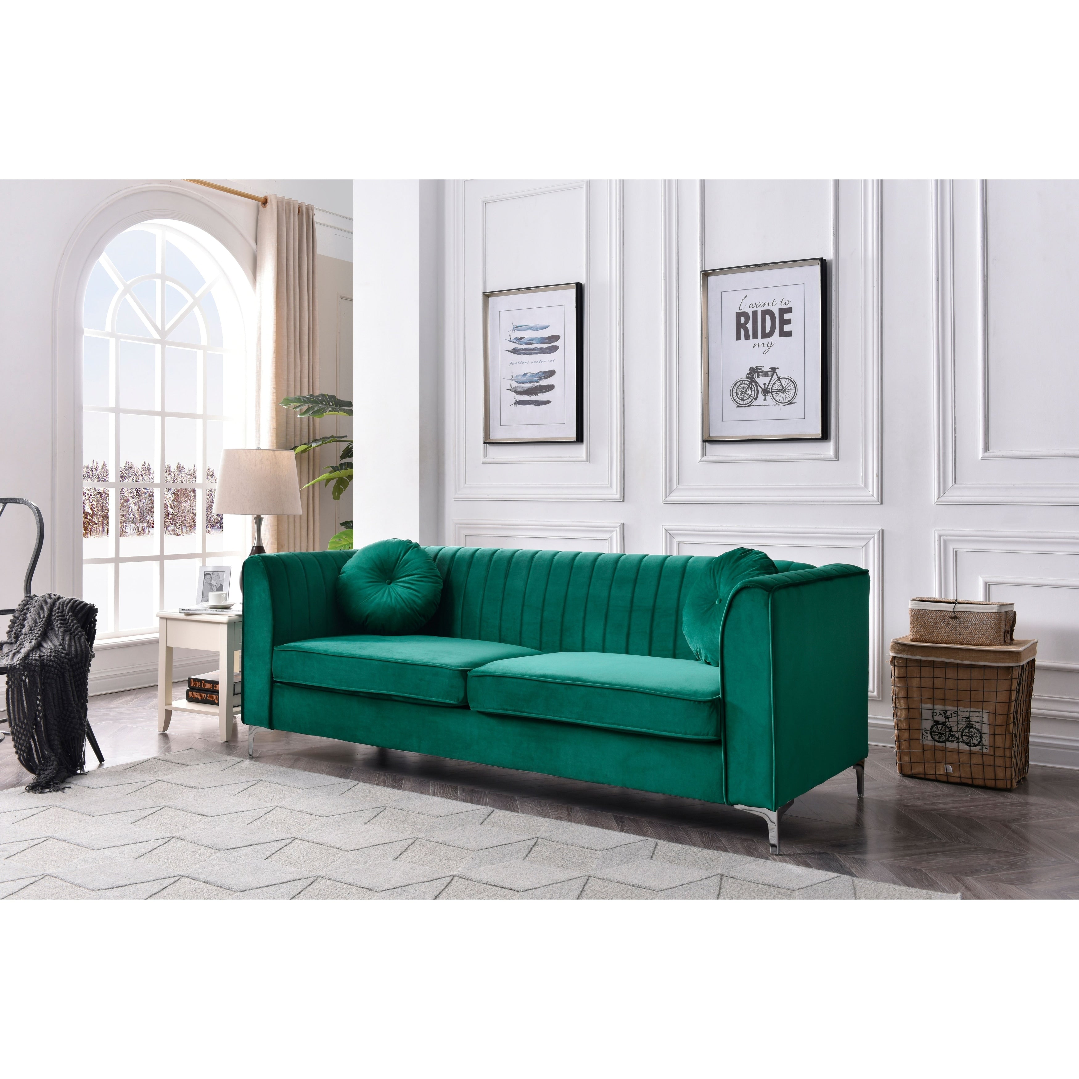 Delray Velvet Tufted Sofa
